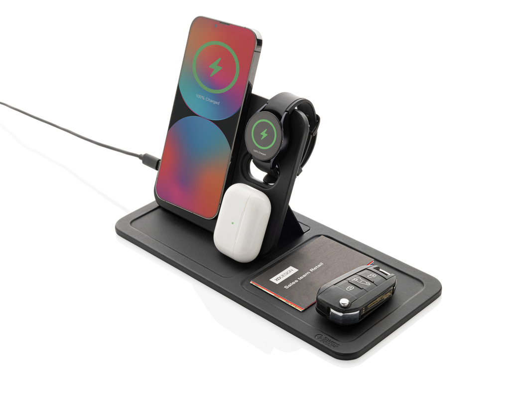 Bandeja cargador inalámbrico RCS  PU Swiss Peak 3 en 1 - Tecnología - Regalo Promocional Personalizado - imagen 3