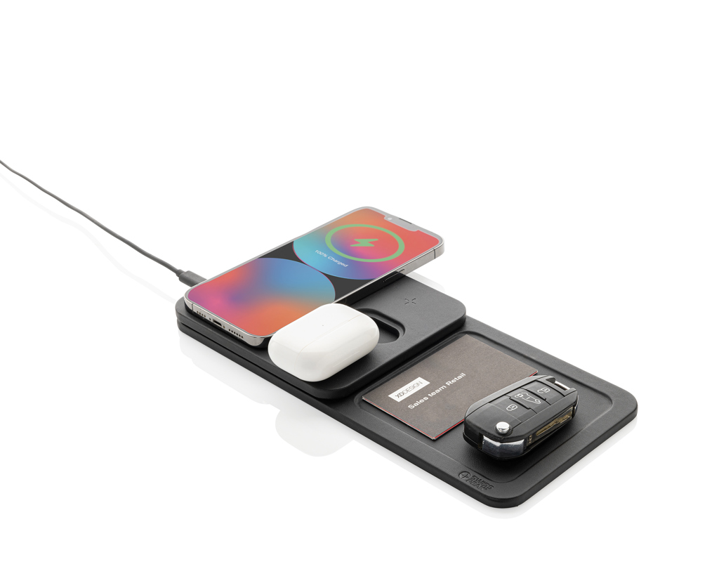 Bandeja cargador inalámbrico RCS  PU Swiss Peak 3 en 1 - Tecnología - Regalo Promocional Personalizado - imagen 4