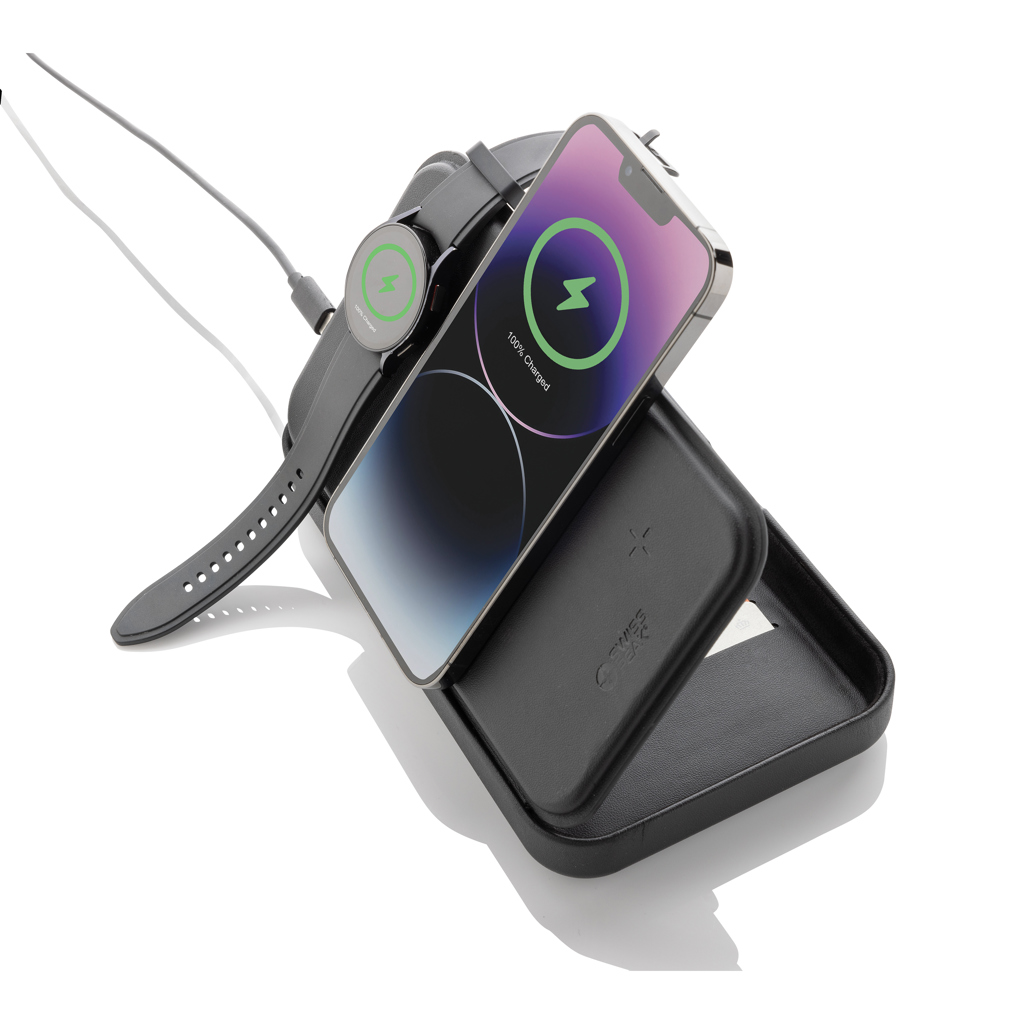 Estuche viaje reciclado RCS Swiss Peak con cargador 3 en 1 - Tecnología - Regalo Promocional Personalizado - imagen 3