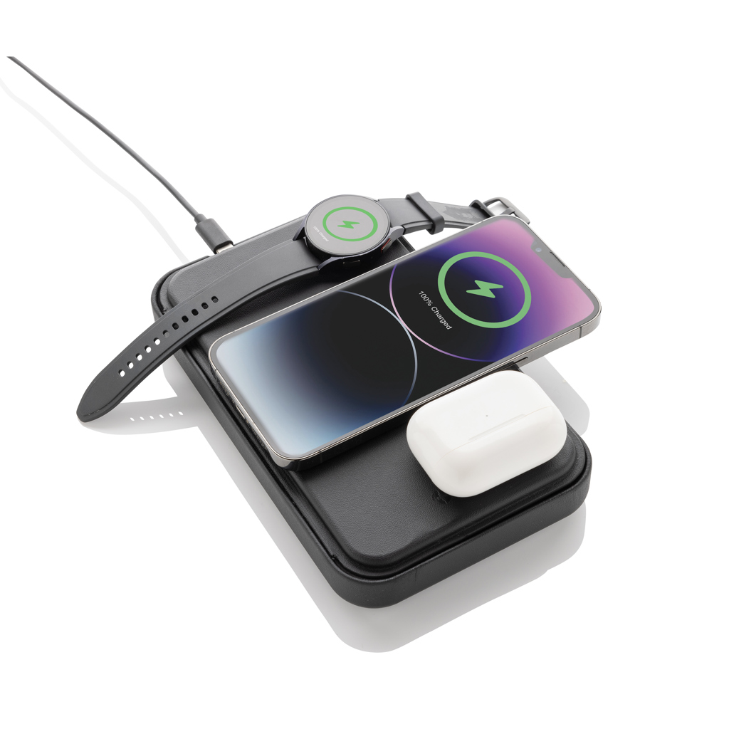 Estuche viaje reciclado RCS Swiss Peak con cargador 3 en 1 - Tecnología - Regalo Promocional Personalizado - imagen 4