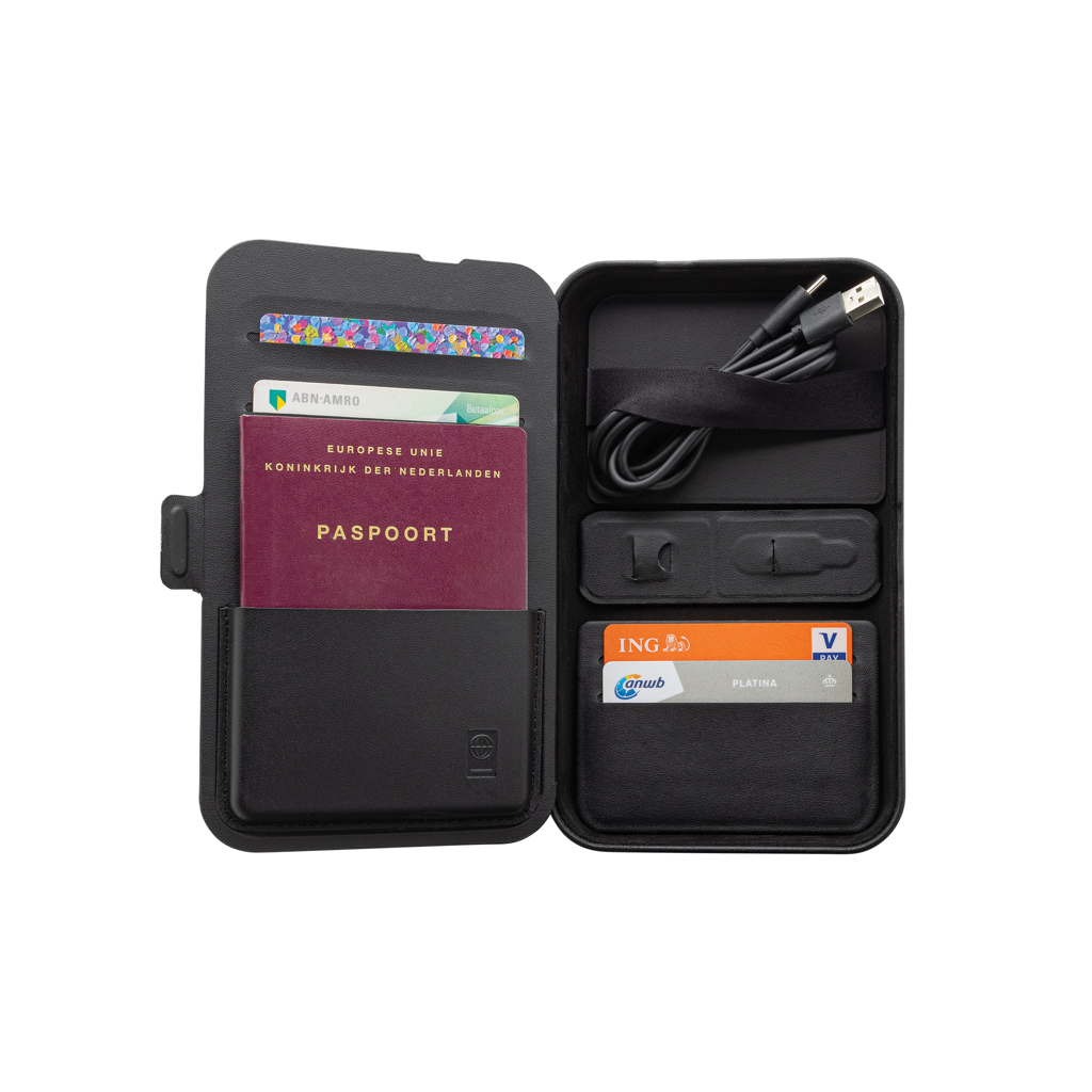 Estuche viaje reciclado RCS Swiss Peak con cargador 3 en 1 - Tecnología - Regalo Promocional Personalizado - imagen 5