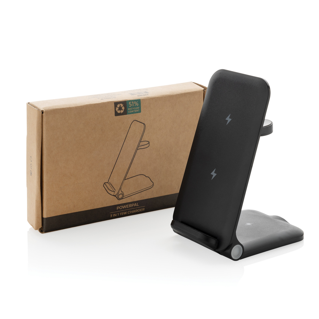 Cargador personalizado Terra 3 en 1 plegable RCS de aluminio reciclable de 15W - Tecnología - Regalo Promocional Personalizado - imagen 8