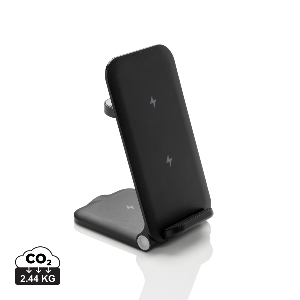 Cargador personalizado Terra 3 en 1 plegable RCS de aluminio reciclable de 15W - Tecnología - Regalo Promocional Personalizado