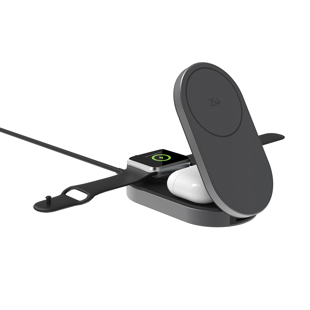 Cargador inalámbrico plegable Quantum ultrarrápido 3 en 1 - Tecnología - Regalo Promocional Personalizado - imagen 4