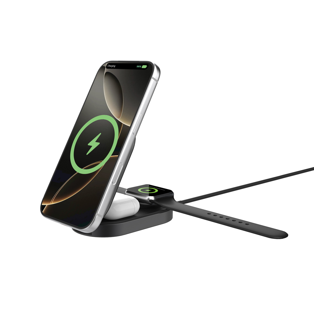 Cargador inalámbrico plegable Quantum ultrarrápido 3 en 1 - Tecnología - Regalo Promocional Personalizado - imagen 6