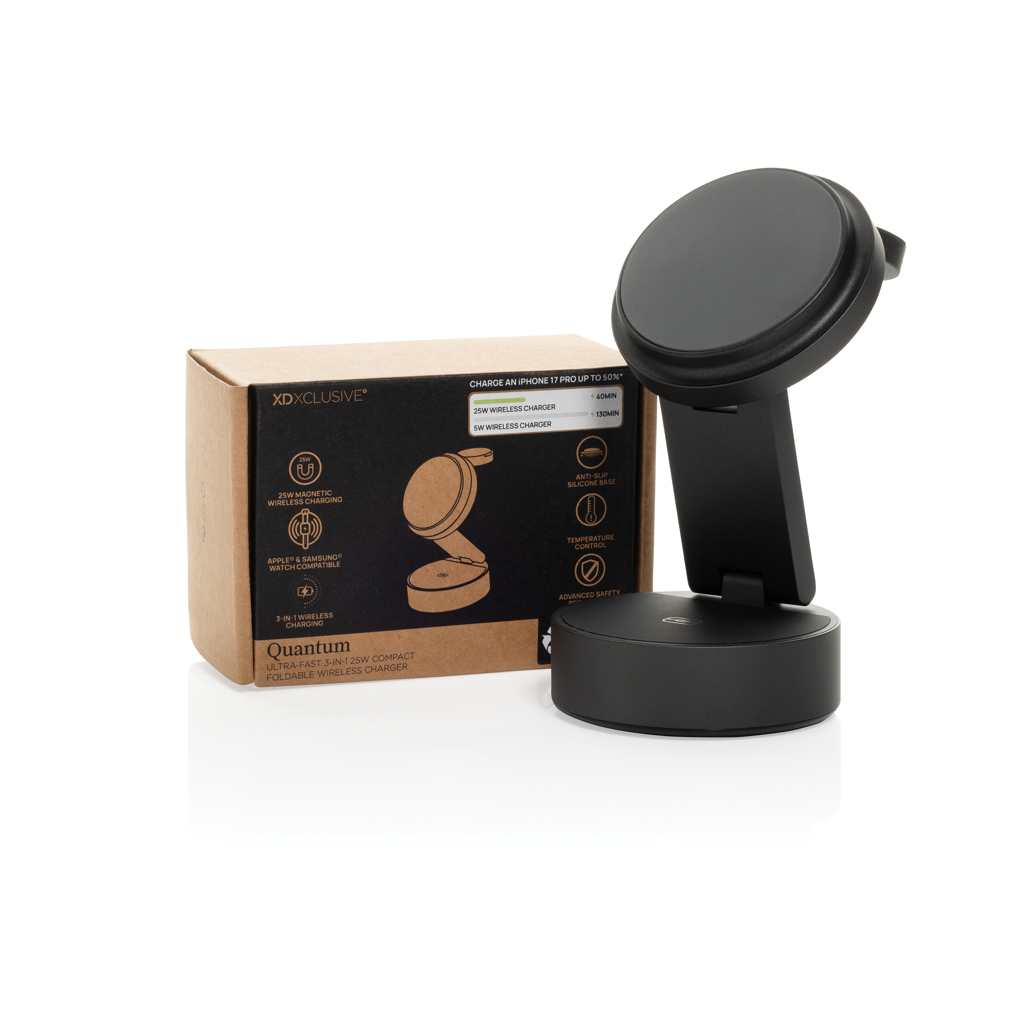 Cargador inalámbrico ultrarrápido 3 en 1 Quantum RCS 25W - Tecnología - Regalo Promocional Personalizado - imagen 3