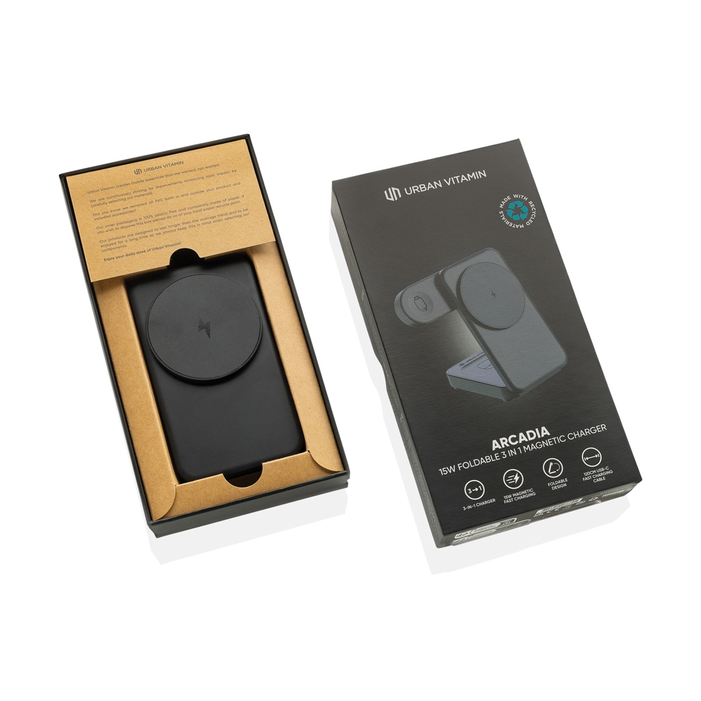 Cargador magnético 3 en 1 RCS Urban Vitamin Arcadia 15W - Tecnología - Regalo Promocional Personalizado - imagen 5
