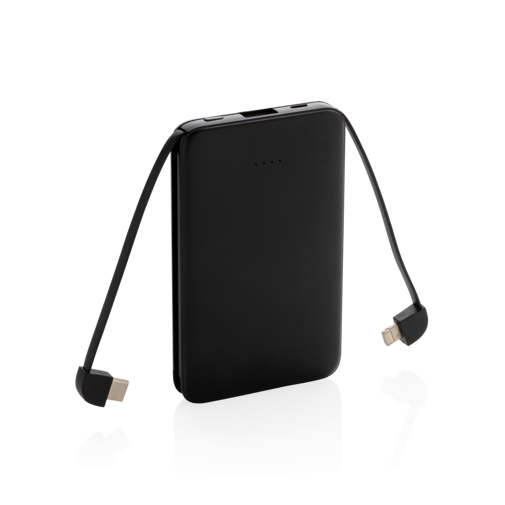 Powerbank personalizada de 5.000 mAh de bolsillo con cables integrados - Tecnología - Regalo Promocional Personalizado - imagen 2