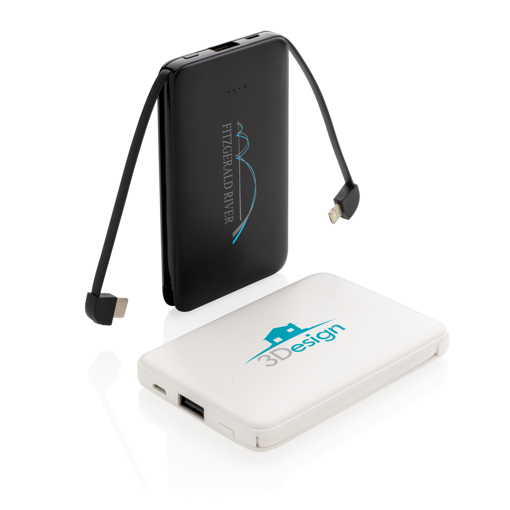 Powerbank personalizada de 5.000 mAh de bolsillo con cables integrados - Tecnología - Regalo Promocional Personalizado - imagen 9