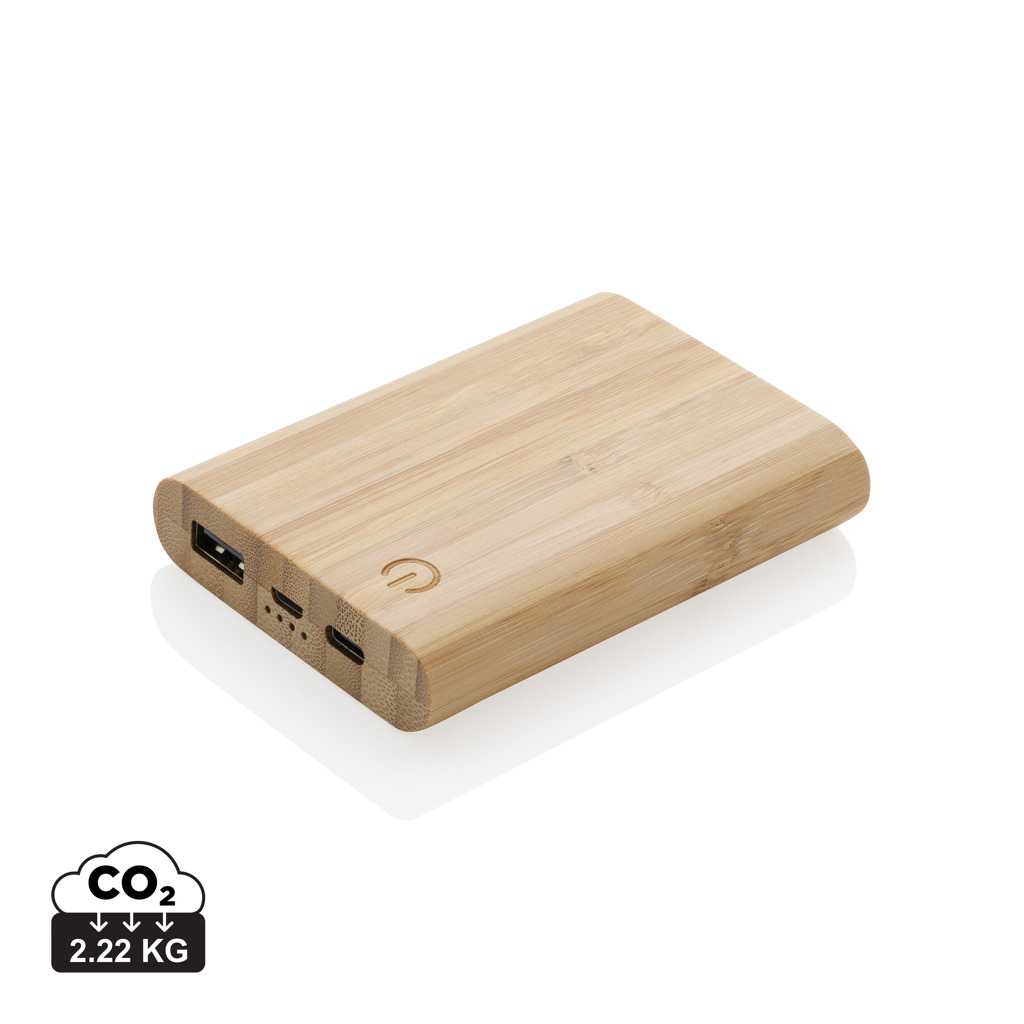 Powerbank personalizada de bambú de 5.000 mAh - Tecnología - Regalo Promocional Personalizado