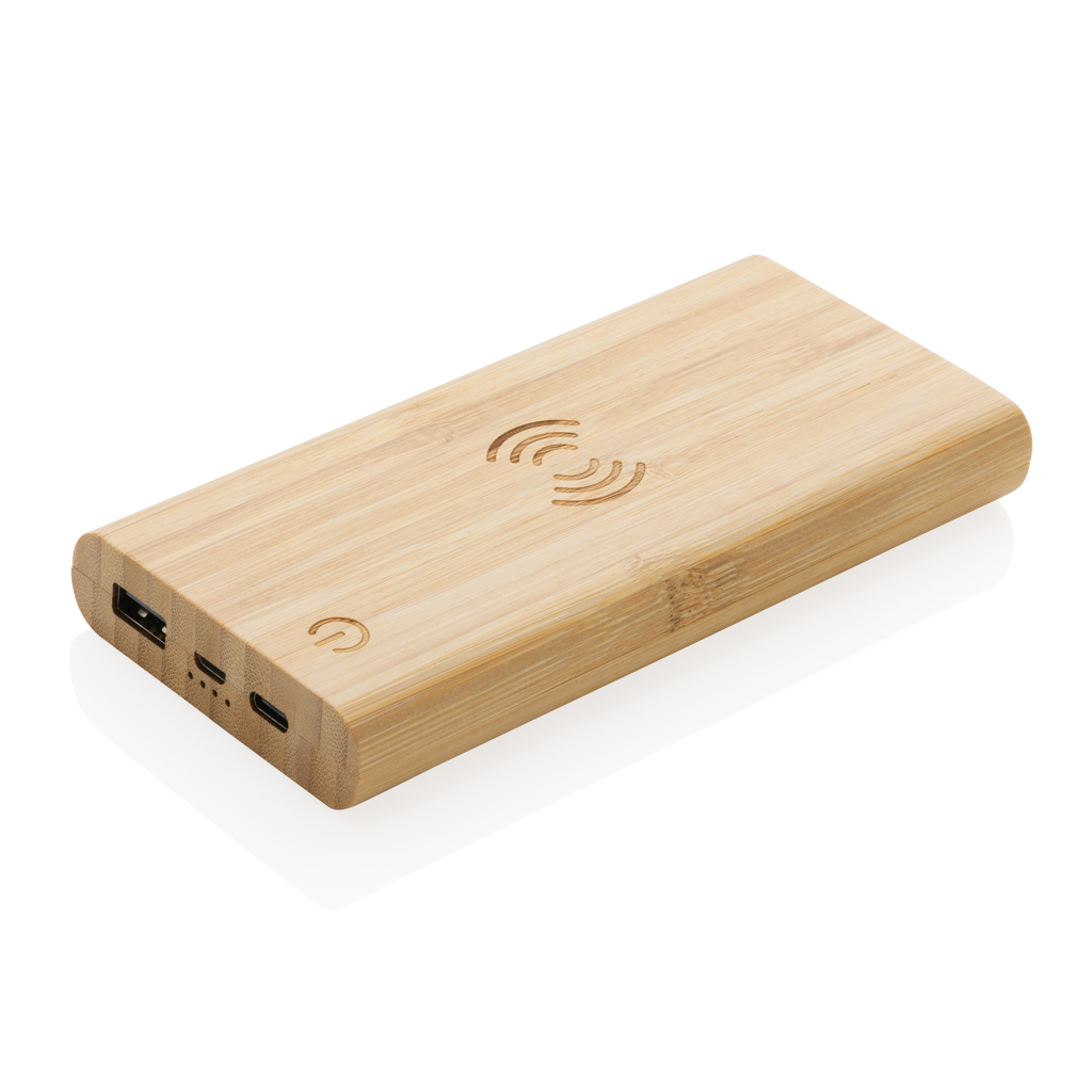 Powerbank inalámbrica personalizada de bambú FSC de 8.000 mAh de 5W - Tecnología - Regalo Promocional Personalizado - vista alternativa