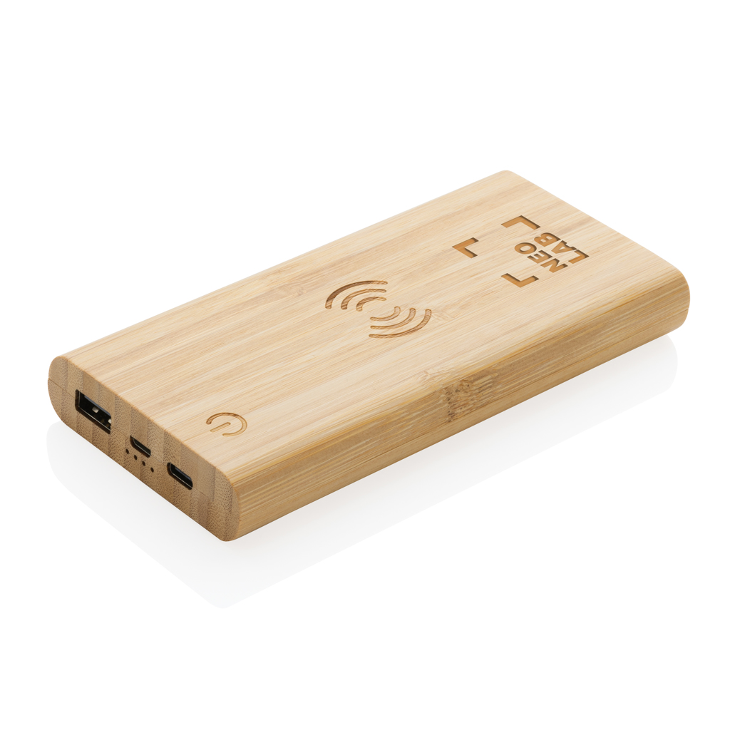Powerbank inalámbrica personalizada de bambú FSC de 8.000 mAh de 5W - Tecnología - Regalo Promocional Personalizado - imagen 7