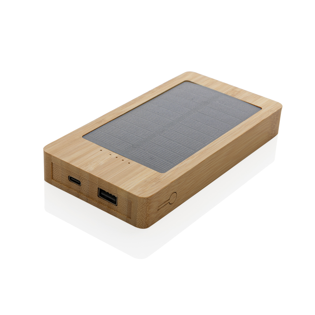 Batería solar personalizada de bambú Sunwick de 10.000 mah - Tecnología - Regalo Promocional Personalizado - imagen 2