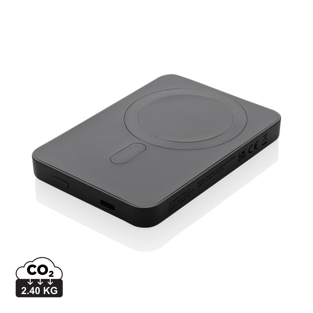 Powerbank personalizada Magnetix de plástico reciclado RCS de 5.000 mAh - Tecnología - Regalo Promocional Personalizado