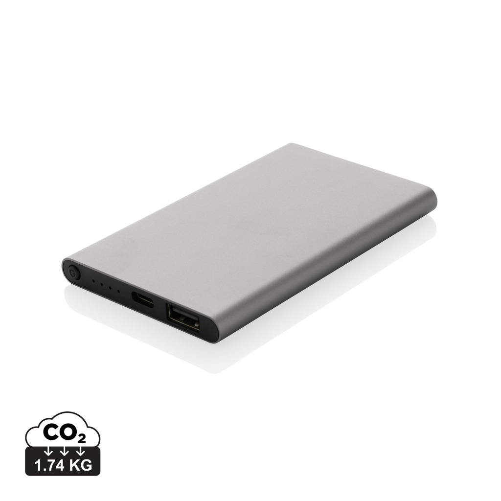 Powerbank personalizada de plástico/aluminio reciclado RCS de 4000 mah tipo C - Tecnología - Regalo Promocional Personalizado