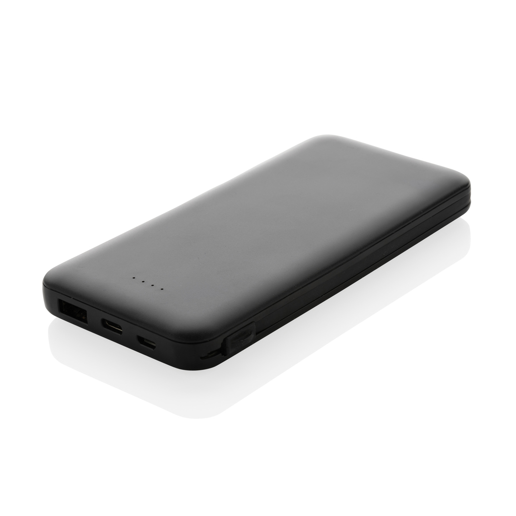 Powerbank personalizada RCS de plástico reciclado de 10.000 mAh con cable integrado - Tecnología - Regalo Promocional Personalizado - vista alternativa