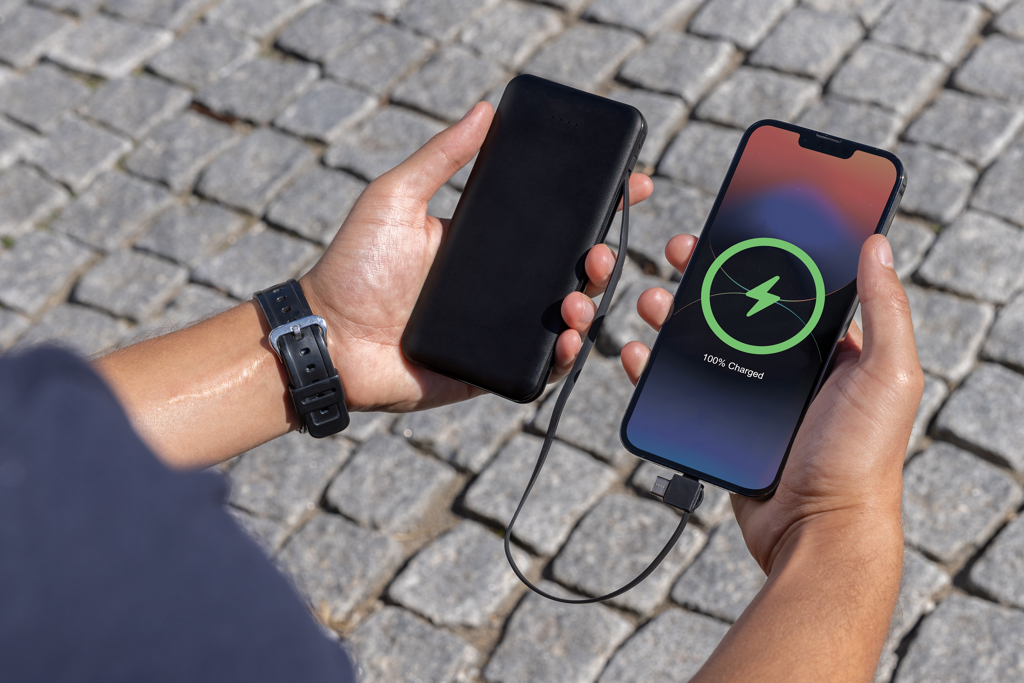 Powerbank personalizada RCS de plástico reciclado de 10.000 mAh con cable integrado - Tecnología - Regalo Promocional Personalizado - imagen 10