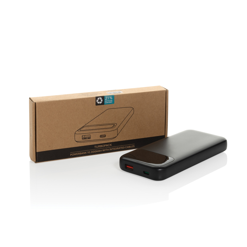 Powerbank personalizada Turbopack RCS de 10.000 mAh con cables integrados - Tecnología - Regalo Promocional Personalizado - imagen 3