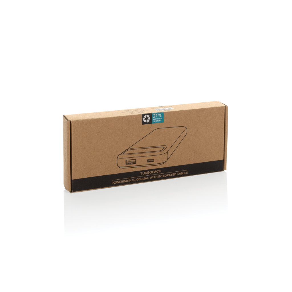 Powerbank personalizada Turbopack RCS de 10.000 mAh con cables integrados - Tecnología - Regalo Promocional Personalizado - imagen 4