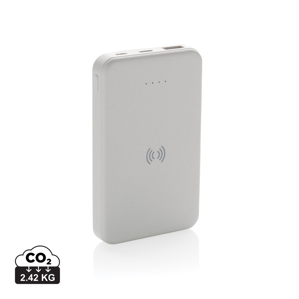 Batería inalámbrica personalizada de plástico RCS reciclado de 5.000 mAh de 5W