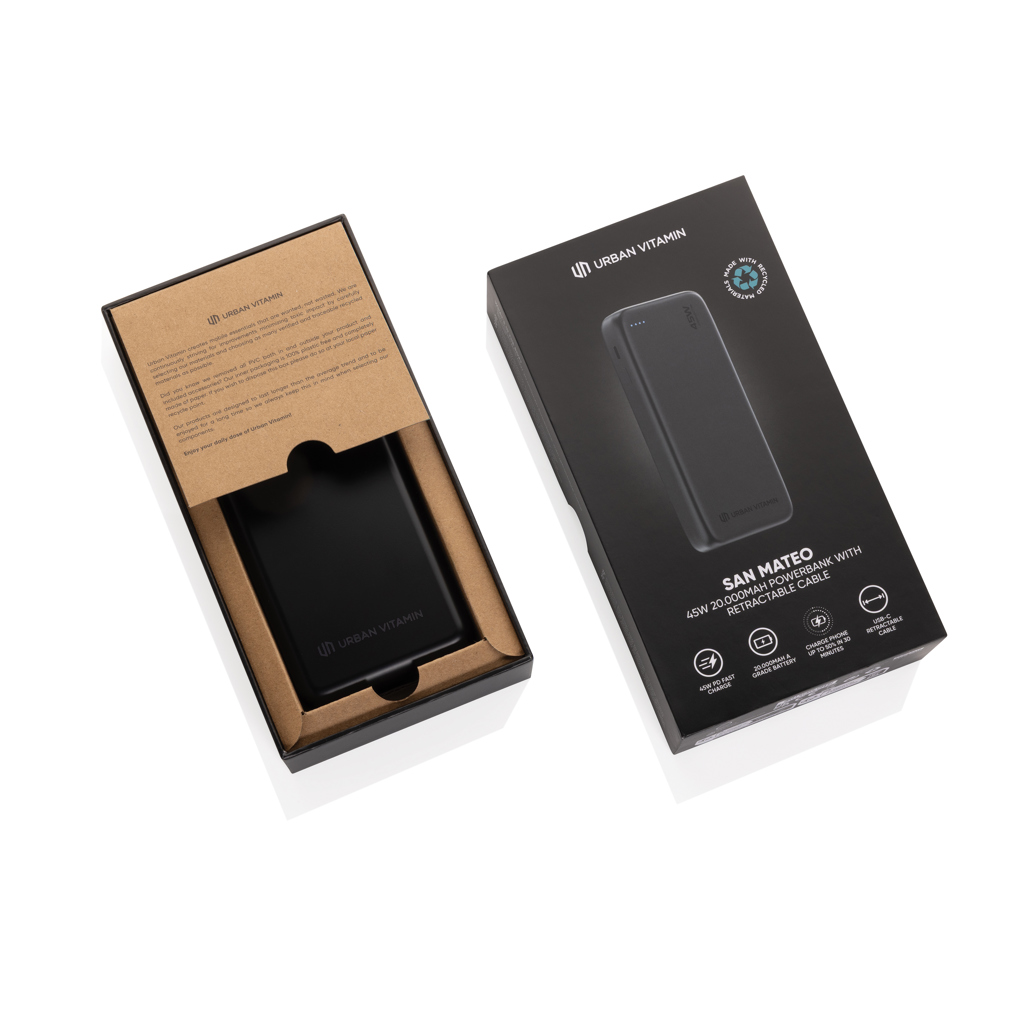 Powerbank externa Urban Vitamin San Mateo 45W y 20.000 mAh - Tecnología - Regalo Promocional Personalizado - imagen 3