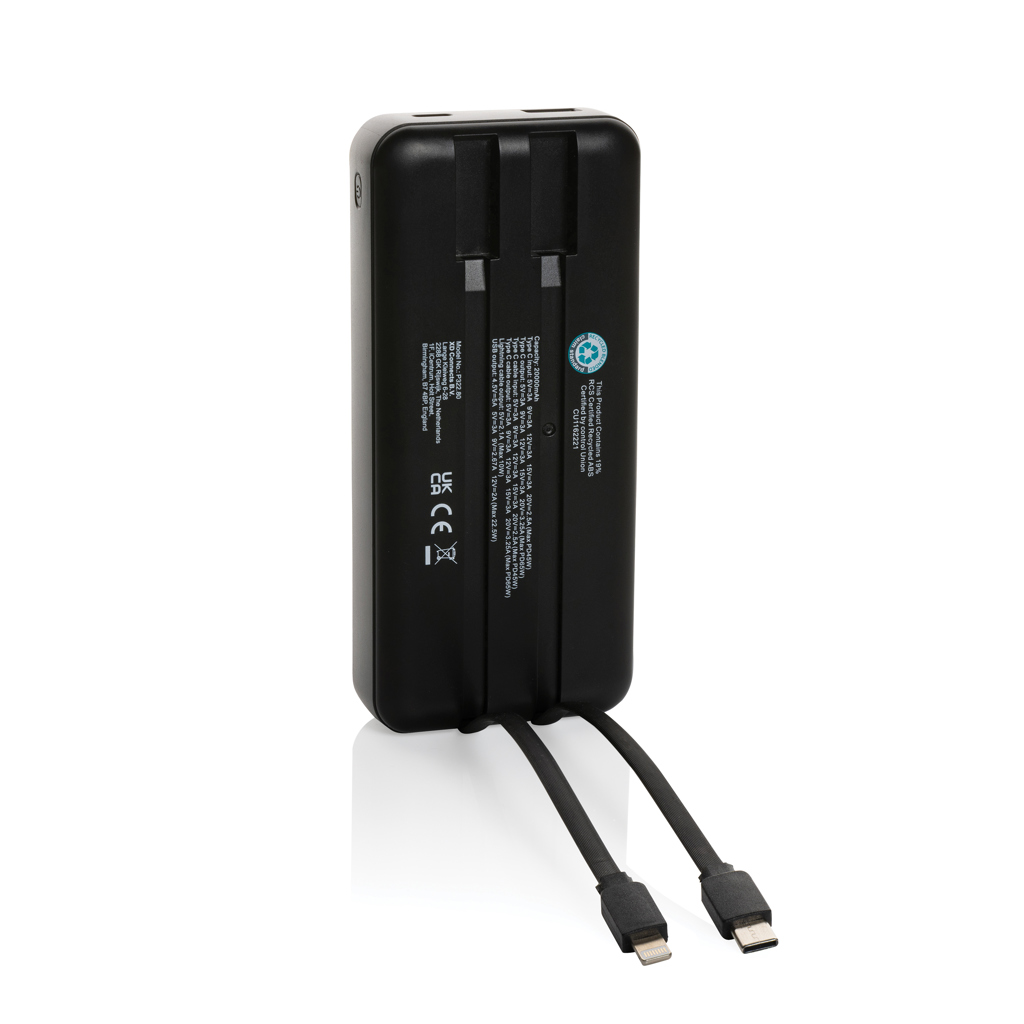 Powerbank personalizada Gridley de 65W para ordenador RCS de plástico reciclado de 20.000 mAh - Tecnología - Regalo Promocional Personalizado - imagen 4