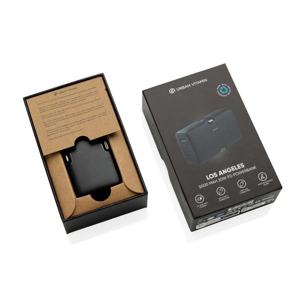 Powerbank Urban Vitamin Los Angeles plástico reciclado RCS - Tecnología - Regalo Promocional Personalizado - imagen 7