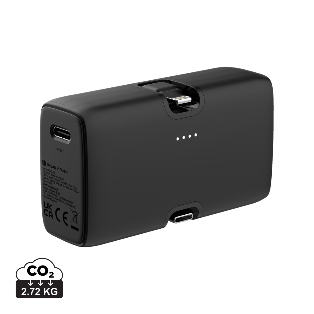 Powerbank personalizada Urban Vitamin Los Angeles de plástico reciclado RCS de 5000 mAh - Tecnología - Regalo Promocional Personalizado