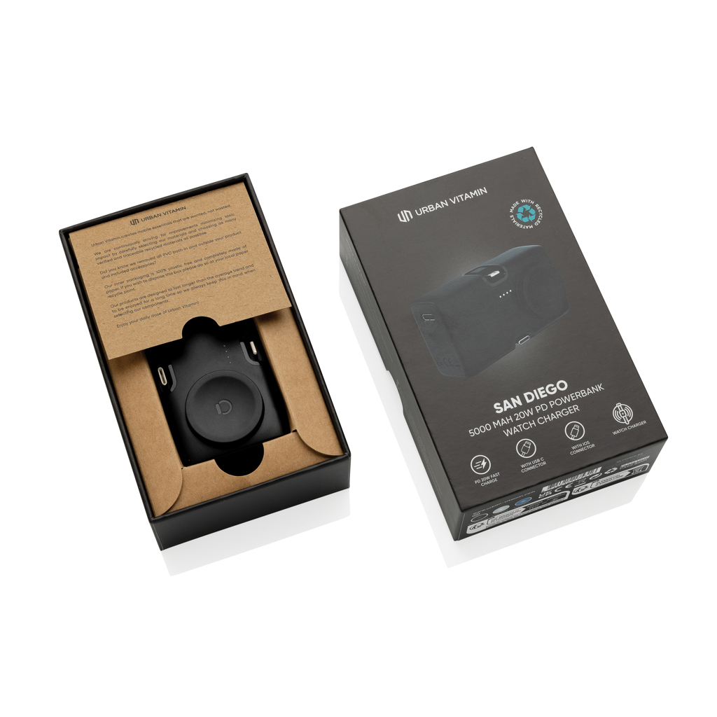 Cargador para reloj personalizado Urban Vitamin San Diego de plástico RCS de 5000 mAh - Tecnología - Regalo Promocional Personalizado - imagen 7