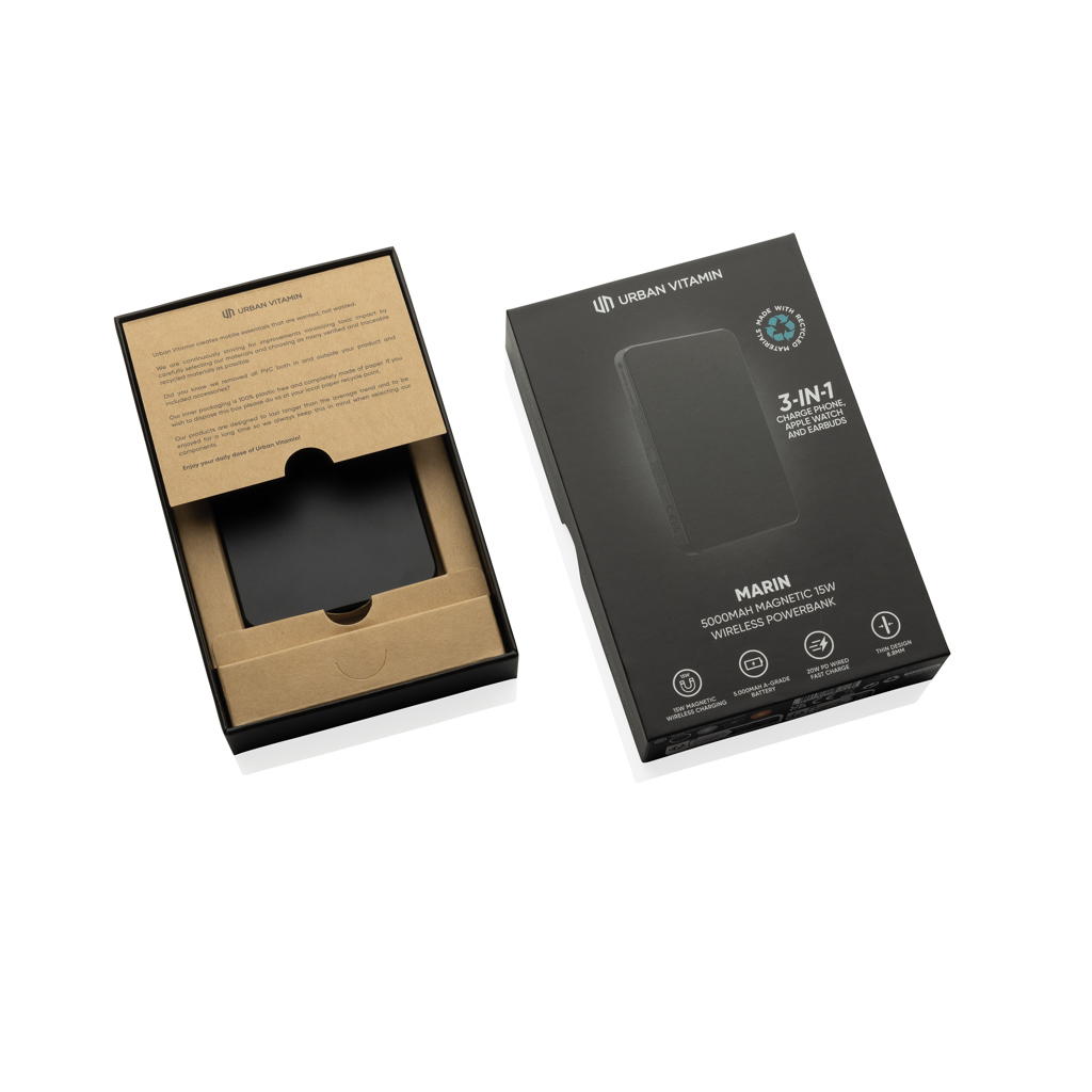 Batería inalámbrica magnética Urban Vitamin Marin 5000 mAh - Tecnología - Regalo Promocional Personalizado - imagen 3