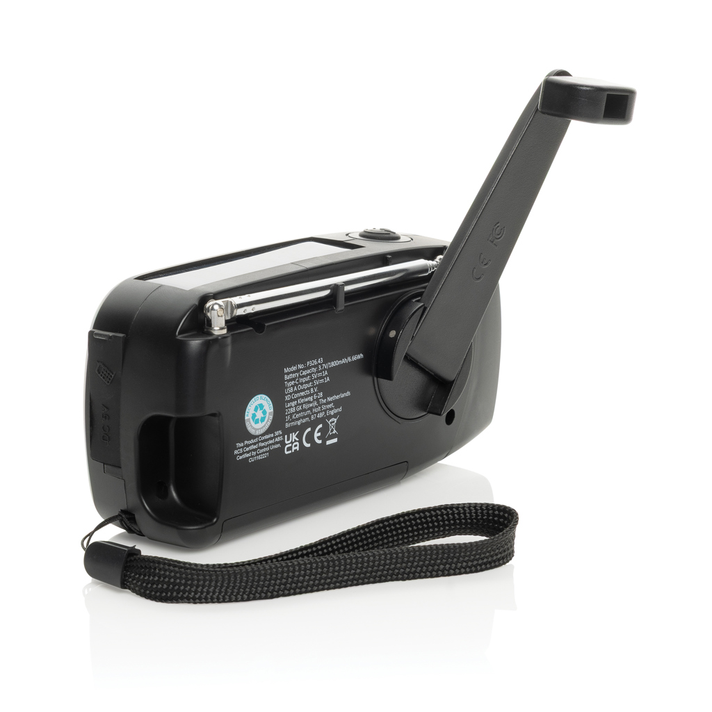 Radio de emergencia plástico reciclado RescueWave RCS - Tecnología - Regalo Promocional Personalizado - imagen 6