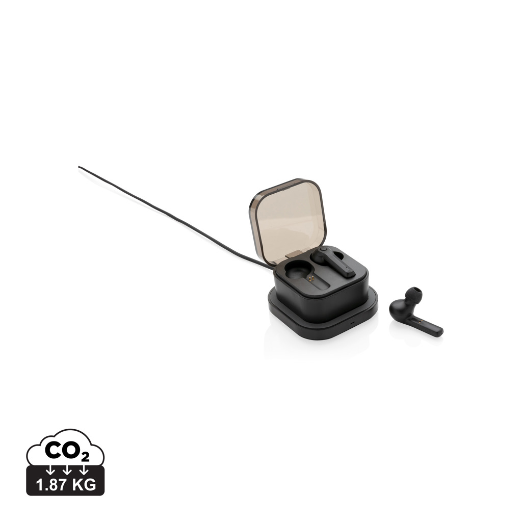 Auriculares inalámbricos personalizados TWS con caja de carga inalámbrica de ABS - Tecnología - Regalo Promocional Personalizado