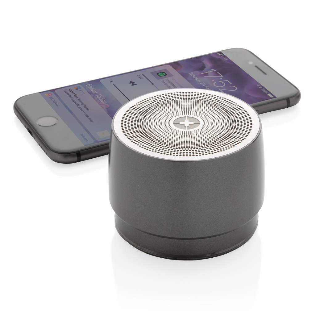 Altavoz inalámbrico personalizado de graves Swiss Peak de acero inoxidable de 5W - Tecnología - Regalo Promocional Personalizado - imagen 3
