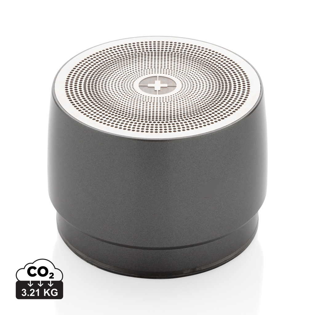 Altavoz inalámbrico personalizado de graves Swiss Peak de acero inoxidable de 5W - Tecnología - Regalo Promocional Personalizado