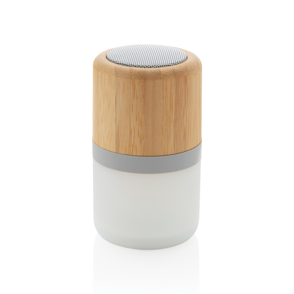 Altavoz inalámbrico personalizado de bambú con luz cambiante de 3W - Tecnología - Regalo Promocional Personalizado - vista alternativa