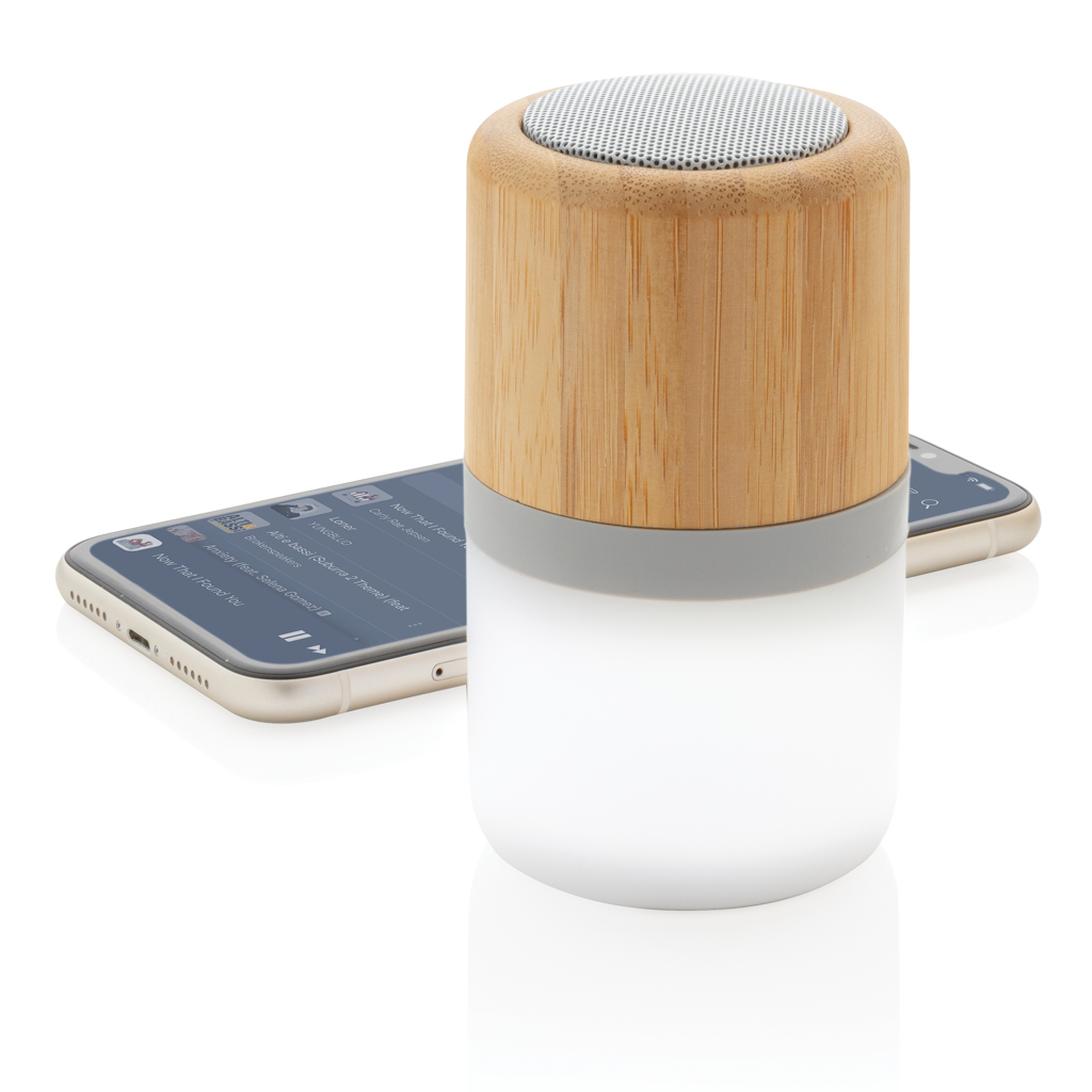 Altavoz Bambú con luz cambiante 3W - Tecnología - Regalo Promocional Personalizado - imagen 3