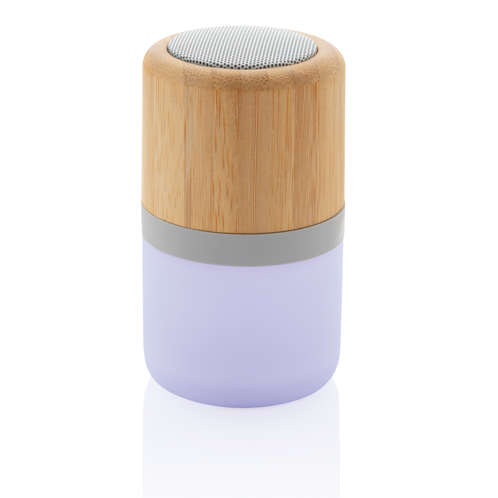 Altavoz Bambú con luz cambiante 3W - Tecnología - Regalo Promocional Personalizado - imagen 6