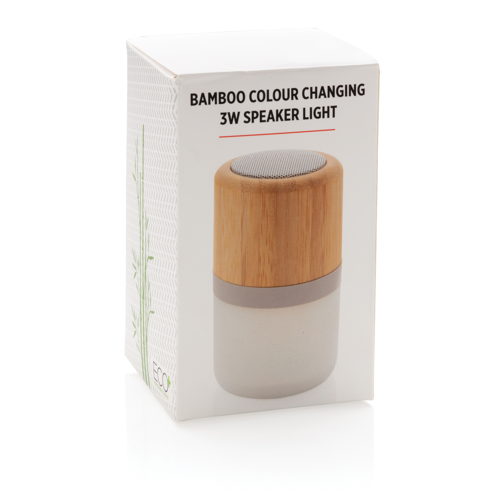 Altavoz Bambú con luz cambiante 3W - Tecnología - Regalo Promocional Personalizado - imagen 12
