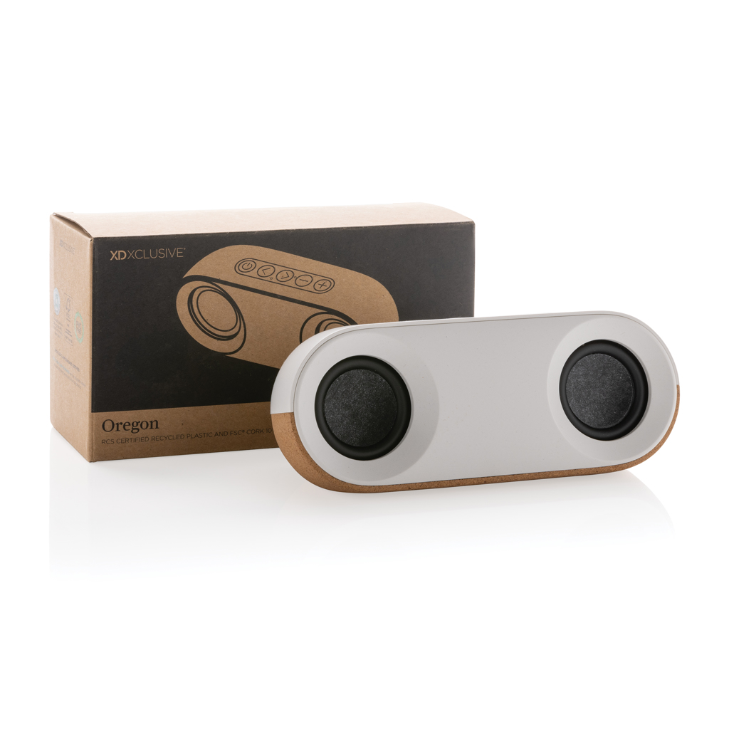 Altavoz personalizado Oregon de corcho FSC y ABS reciclado RCS de 10W - Tecnología - Regalo Promocional Personalizado - imagen 11