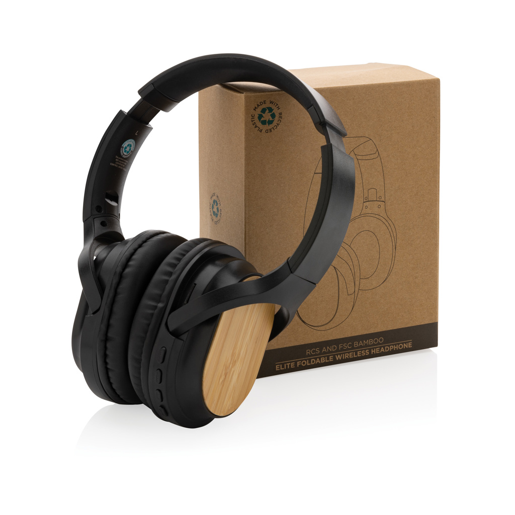 Auriculares Elite inalámbricos plegables RCS y bambú - Tecnología - Regalo Promocional Personalizado - imagen 11