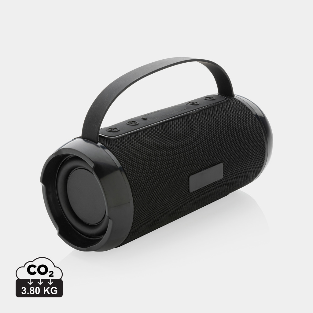 Altavoz impermeable personalizado Soundboom de ABS y PET reciclado RCS de 6W - Tecnología - Regalo Promocional Personalizado
