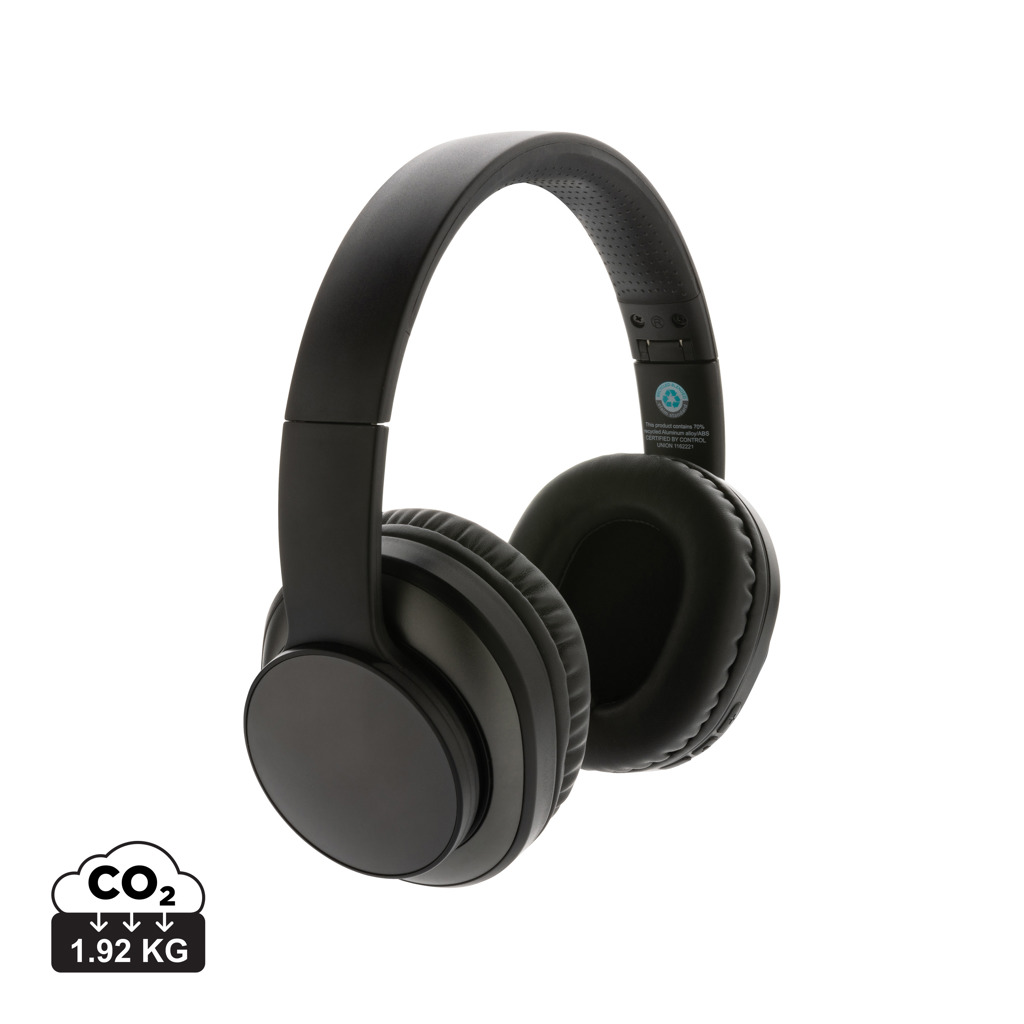 Auriculares inalámbricos personalizados Terra RCS plegables de aluminio reciclado - Tecnología - Regalo Promocional Personalizado