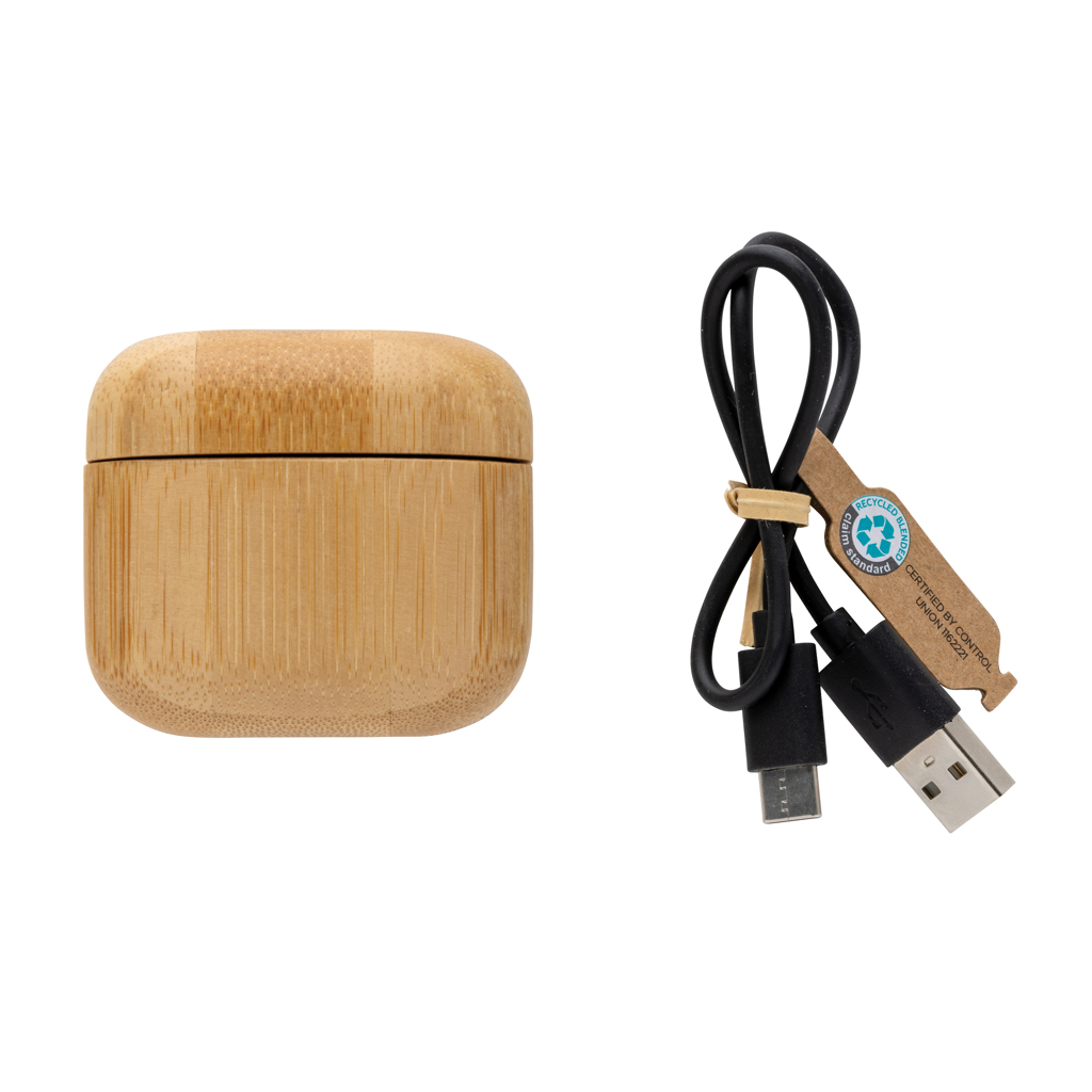 Auriculares TWS de bambú y plástico reciclado RCS - Tecnología - Regalo Promocional Personalizado - imagen 3