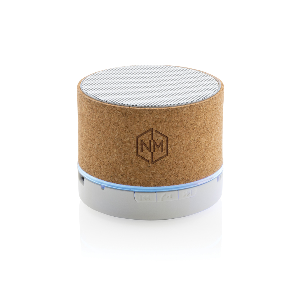 Altavoz inalámbrico personalizado de corcho FSC de 3W con luz integrada - Tecnología - Regalo Promocional Personalizado - imagen 6