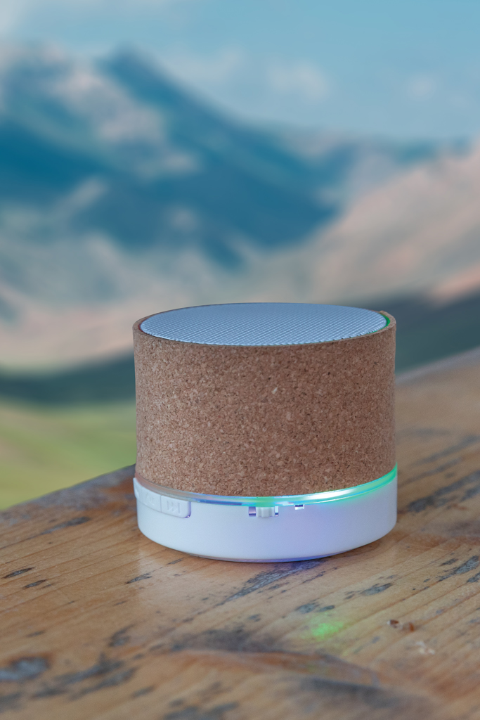 Altavoz inalámbrico personalizado de corcho FSC de 3W con luz integrada - Tecnología - Regalo Promocional Personalizado - imagen 8