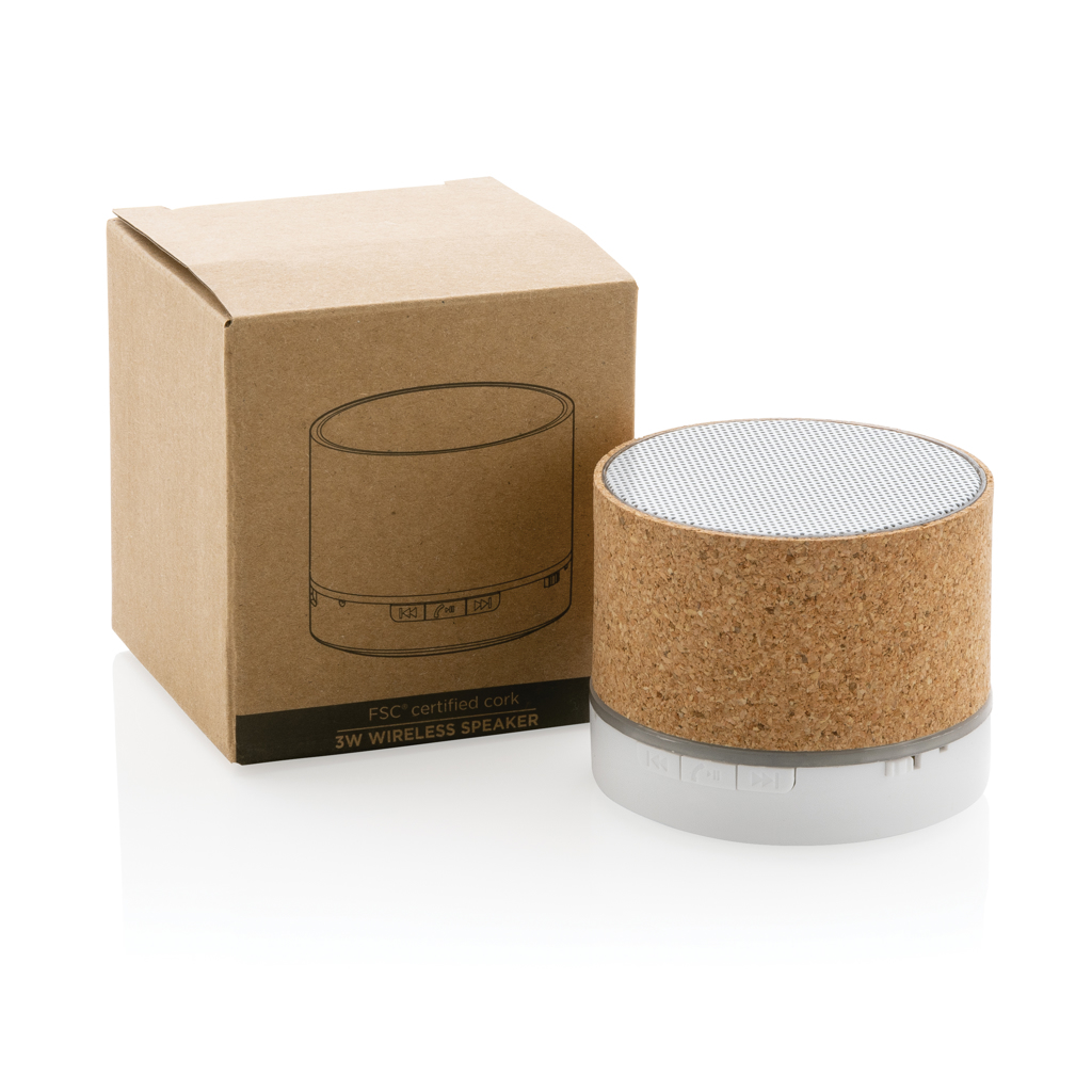 Altavoz inalámbrico personalizado de corcho FSC de 3W con luz integrada - Tecnología - Regalo Promocional Personalizado - imagen 3