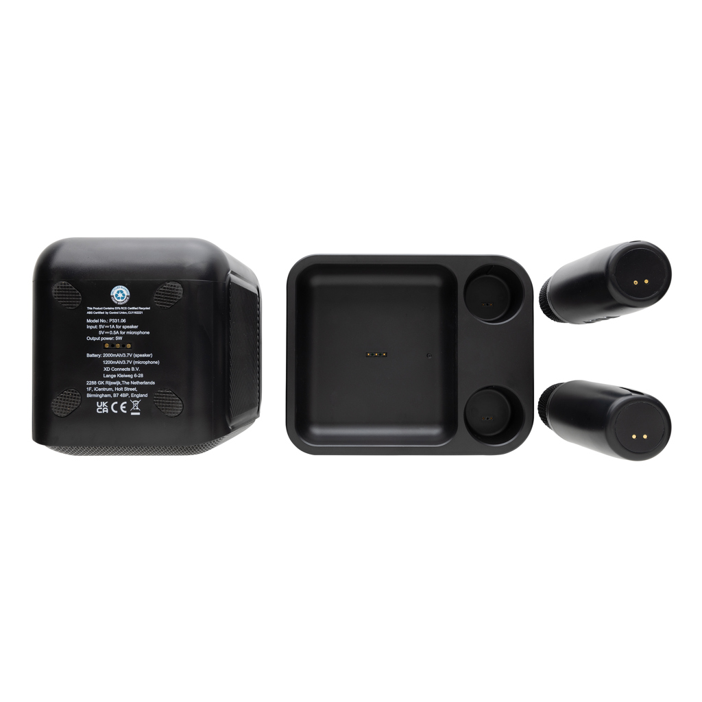 Set personalizado karaoke Singvibe RCS de plástico reciclado con doble micrófono - Tecnología - Regalo Promocional Personalizado - imagen 8
