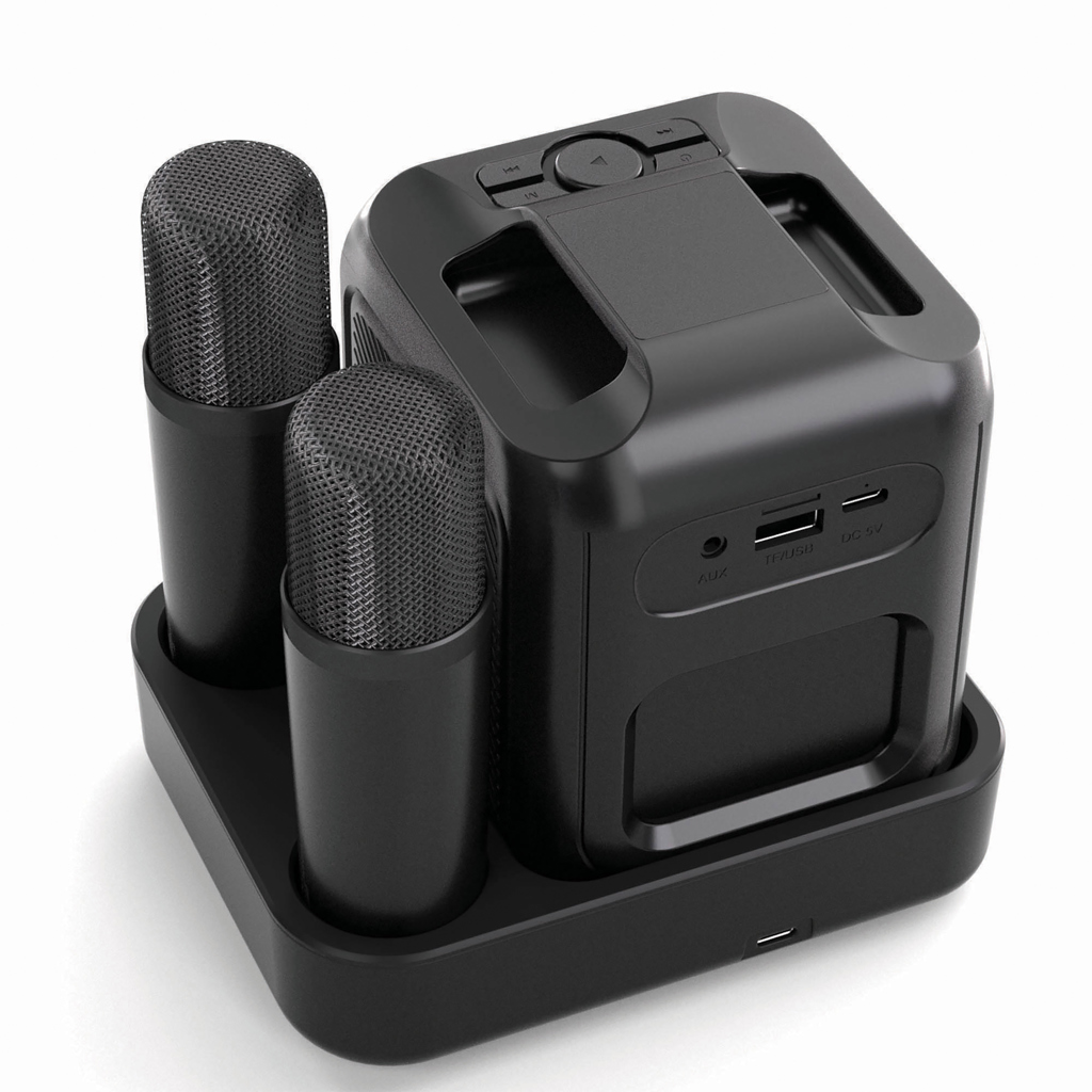 Set personalizado karaoke Singvibe RCS de plástico reciclado con doble micrófono - Tecnología - Regalo Promocional Personalizado - imagen 5