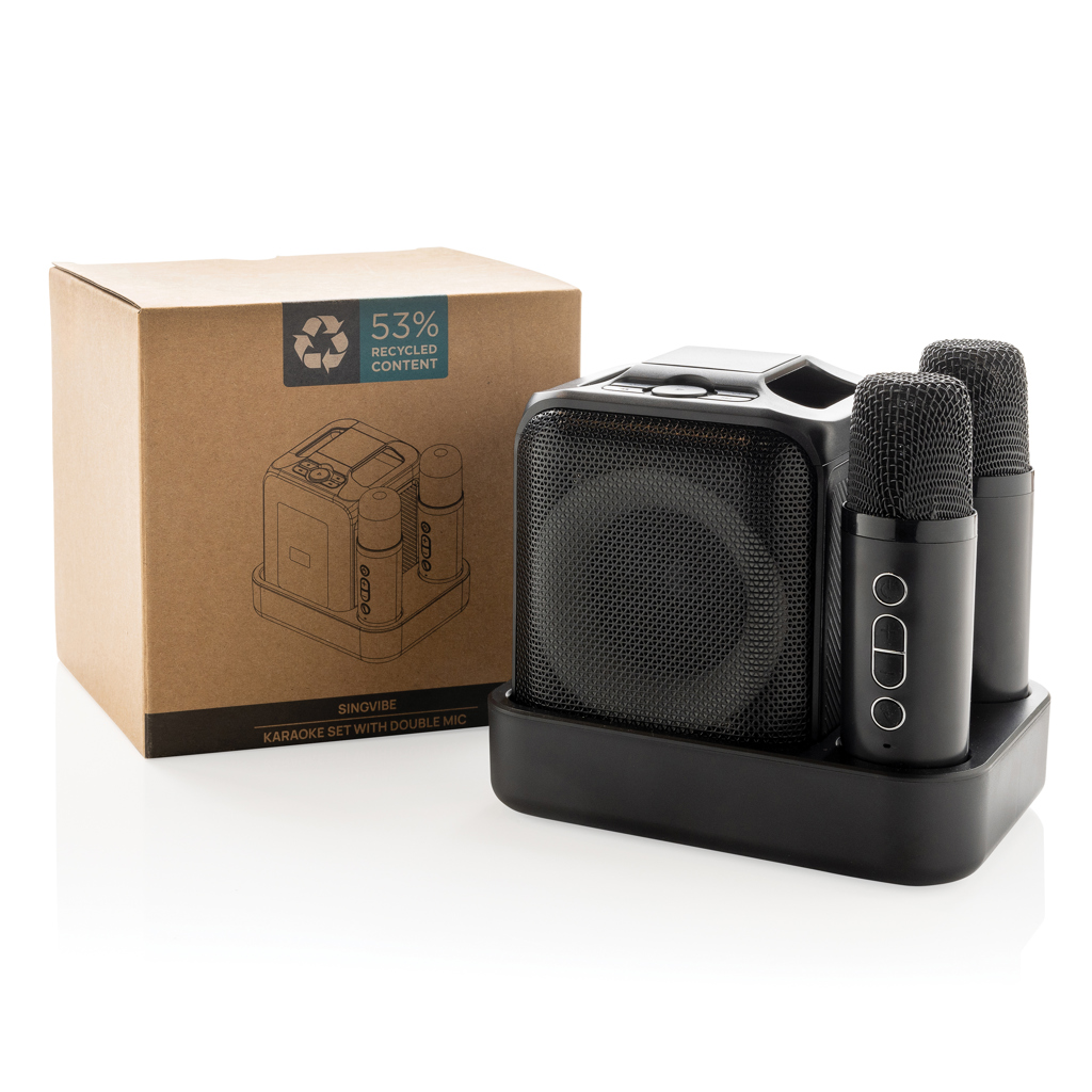 Set personalizado karaoke Singvibe RCS de plástico reciclado con doble micrófono - Tecnología - Regalo Promocional Personalizado - imagen 16