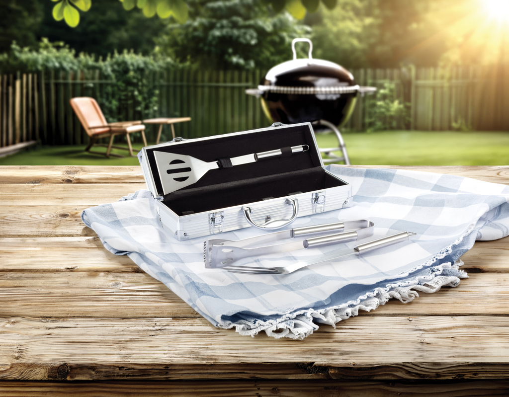 Set Barbacoa personalizado 3 piezas en caja aluminio - Verano - Regalo Promocional Personalizado - imagen 6